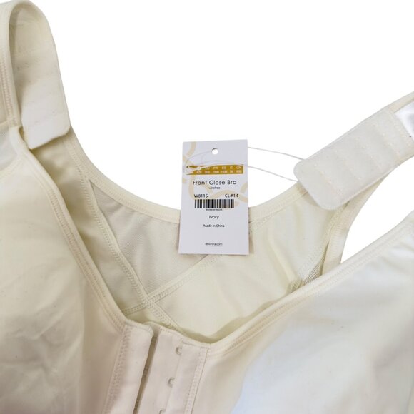 Delimira Womens Front Close Back Support Bra Size 42B Ivory Full Coverage - Picture 3 of 10